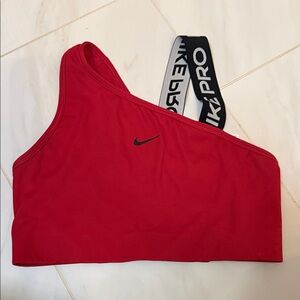 Nike One-Shoulder Pink Sports Bra